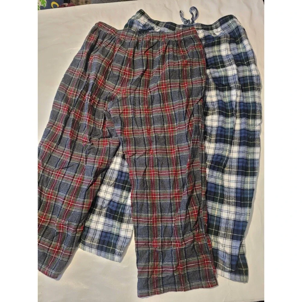 L.L. Bean x2 (Bundle) Flannel Pajama Pants Size L 28 ....  #I